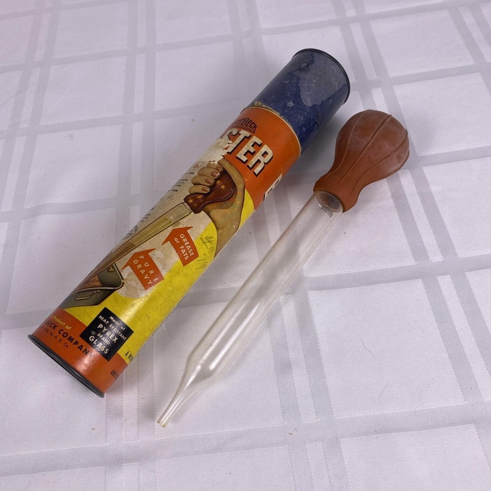Vintage Artbeck Pyrex Glass Baster with original box‎